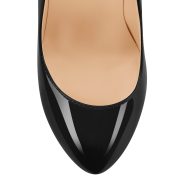Plateau Pumps mit Pfennigabsatz Kristallabsatz High heels Lack - Image 4