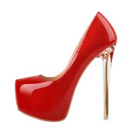 Plateau Pumps mit Pfennigabsatz Kristallabsatz High heels Lack - Image 5