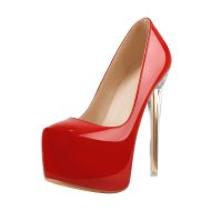 Plateau Pumps mit Pfennigabsatz Kristallabsatz High heels Lack - Image 6
