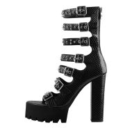 Plateau Sandalen Blockabsatz Schnallen Gothische Riemchensandalen