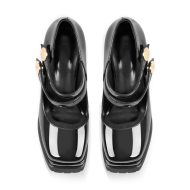 Plateau Mary Janes mit Blockabsatz Riemchenpumps Quadratischer Zehenpartie - Image 4