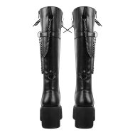 Plateau Schürstiefel mit Blockabsatz verzierte Kette Gothische Langschaft Stiefel - Image 3