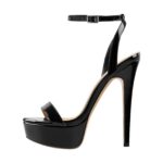 Plateau Riemchensandalen Stilettos Abendschuhe Slingbacks Knöchelschnallen