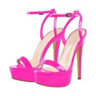 Plateau Riemchensandalen Stilettos Abendschuhe Slingbacks Knöchelschnallen - Image 6