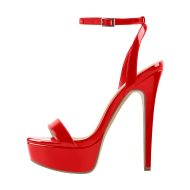 Plateau Riemchensandalen Stilettos Abendschuhe Slingbacks Knöchelschnallen - Image 9