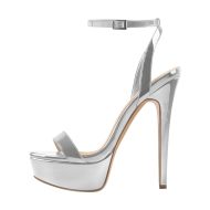 Plateau Riemchensandalen Stilettos Abendschuhe Slingbacks Knöchelschnallen - Image 19