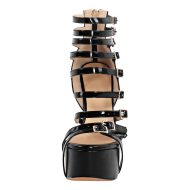 Plateau Riemchensandalen Stilettos Schnallen Reißverschluss Abendschuhe - Image 3