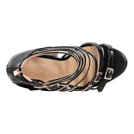 Plateau Riemchensandalen Stilettos Schnallen Reißverschluss Abendschuhe - Image 6