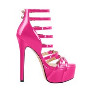 Plateau Riemchensandalen Stilettos Schnallen Reißverschluss Abendschuhe - Image 16