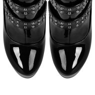 Plateau Overknee Langschaft Stiefel mit Stilettos High Heels Lack Rot - Image 7