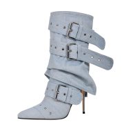 Plateau Stiefeletten verzierte Schnallen Nieten - Image 2