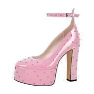 Nieten Plateau Pumps mit klobigem Absatz - Image 14