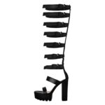 Plateau Sandalen Schnallen Reißverschluss Römersandalen Gladiator