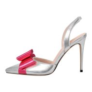Slingbacks Stilettos High Heels Absatzschuhe verzierte Schleife - Image 5