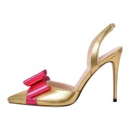 Slingbacks Stilettos High Heels Absatzschuhe verzierte Schleife - Image 9