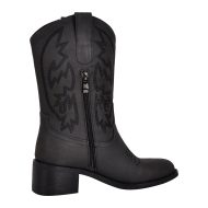 Cowboy Boots Bestickte Westernstiefel mit Blockabsatz Halbstiefel Schwarz - Image 3