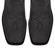 Cowboy Boots Bestickte Westernstiefel mit Blockabsatz Halbstiefel Schwarz - Image 4