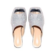 Plateau Pantoletten mit Blockabsatz verzierte Schmucksteinen Slip On Pumps - Image 4