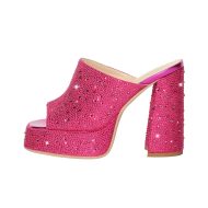 Plateau Pantoletten mit Blockabsatz verzierte Schmucksteinen Slip On Pumps - Image 5