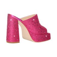 Plateau Pantoletten mit Blockabsatz verzierte Schmucksteinen Slip On Pumps - Image 7