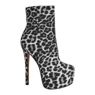 Plateau Stiefeletten Leopardenmuster Stilettos Halbstiefel - Image 3