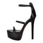 Plateau Riemchensandalen mit Pfennigabsatz Stilettos für Hochzeit Partys Tanzen
