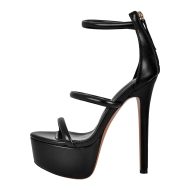 Plateau Riemchensandalen mit Pfennigabsatz Stilettos für Hochzeit Partys Tanzen