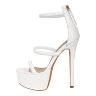 Plateau Riemchensandalen mit Pfennigabsatz Stilettos für Hochzeit Partys Tanzen - Image 6