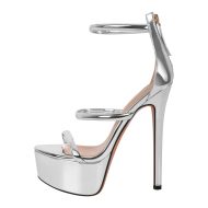 Plateau Riemchensandalen mit Pfennigabsatz Stilettos für Hochzeit Partys Tanzen - Image 13