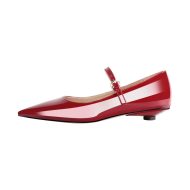 Flache Schuhe Lack Mary Janes Pumps Spitze Zehen - Image 11