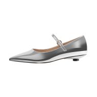 Flache Schuhe Lack Mary Janes Pumps Spitze Zehen