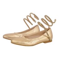 Flache Pumps Ballet Geschlossene Ballerinas Glänzende Knöchelriemchen - Image 2