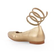 Flache Pumps Ballet Geschlossene Ballerinas Glänzende Knöchelriemchen - Image 3