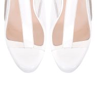 Peep Toe Transparente Stiefeletten Reißverschluss Schnallen Weiß - Image 4