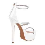 Plateau Riemchensandalen mit Strass Riemchen Schnallen Pfennigabsatz Stilettos High Heels - Image 6