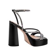 Plateau Sandalen mit Blockabsatz Slingbacks Strass Kreuzriemchen - Image 3
