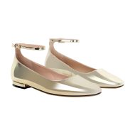Flache Pumps Mary Janes Lack Bequeme Ballerinas Knöchelschnallen Gold Silber - Image 10