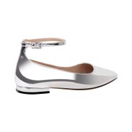 Flache Pumps Mary Janes Lack Bequeme Ballerinas Knöchelschnallen Gold Silber - Image 4