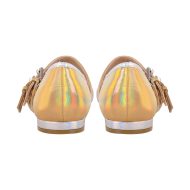 Mary janes Flache Pumps Schnallen lack Glitzer Ballerinas Silber Gold - Image 4