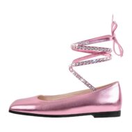 Flache Pumps mit Knöchelriemchen verzierte Schmucksteinen Ballerinas - Image 7