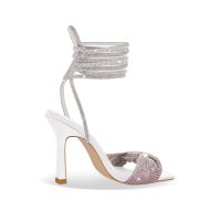 Sandalen mit Knöchelriemchen Farbverlauf Glitzer High Heels Abendschuhe - Image 2