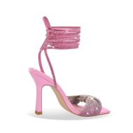 Sandalen mit Knöchelriemchen Farbverlauf Glitzer High Heels Abendschuhe - Image 6