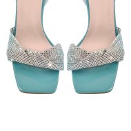 Sandalen mit Knöchelriemchen Farbverlauf Glitzer High Heels Abendschuhe - Image 12