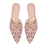 Pantoletten mit Kitten absatz Kreuzriemchen verzierte Schmucksteinen High Heels - Image 8