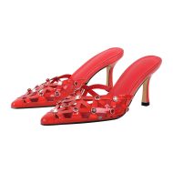 Pantoletten mit Absatz Slip On Pumps Abendschuhe verzierte Schmucksteinen - Image 7
