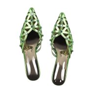 Pantoletten mit Absatz Slip On Pumps Abendschuhe verzierte Schmucksteinen - Image 12