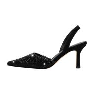 Slingbacks High Heels verzierte Schmucksteinen Spitze Zehen Abendschuhe