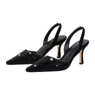 Slingbacks High Heels verzierte Schmucksteinen Spitze Zehen Abendschuhe - Image 3
