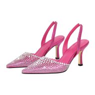 Slingbacks High Heels verzierte Schmucksteinen Spitze Zehen Abendschuhe - Image 6