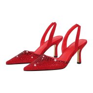 Slingbacks High Heels verzierte Schmucksteinen Spitze Zehen Abendschuhe - Image 10